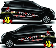 Stiker Mobil Daihatsu Ayla Model Bunga Sticker Cutting Flower Kupu-Kupu