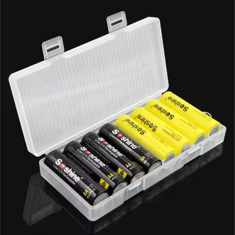 4pcs Durable 18650 Battery Storage Box Hard Case Holder Container Organizer For 2/4x 18650 8x Batter