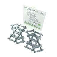 Trixbrix.eu Left 45 deg. Crossings Compatible with Lego City Train Sets 60197 60198 10277 60205 6023