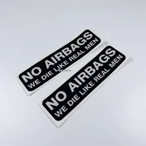 DXYMOO 2x NO AIRBAGS WE DIE LIKE REAL MEN Car Stickers for Truck Automobile Window Tail Warining Cau