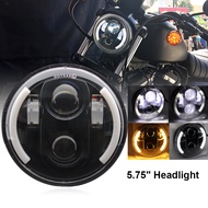 5.75" 5 3/4 inch LED Motorcycle Headlight Black For Harley Sportster 1200 XL1200L Custom XL1200C 883