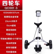 Pkg PGM Golf Bag Car Four-Wheel Hand-Pulled Golf Course Push Cart Foldable Tricycle Lightweight เครื
