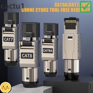 CACTU RJ45 Cat8 Cat7 Cat6A Connectors, Crystal Head Panel 22AWG - 24AWG RJ45 Metal Tool, Ethernet Te