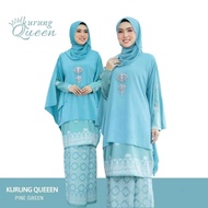BAJU KURUNG QUEEN VIRAL. PINE GREEN, SKY BLUE, PECAH, DARK PURPLE, DUSTY PINK,  ROSE GOLD
