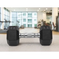 Kinetic Dumbbell Rubber Hexagonal 7.5kg - Black