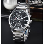 Iwc IWC Quartz Movement Stainless Steel Case Stainless Steel and Leather Strap Men's Watch Rui Watch