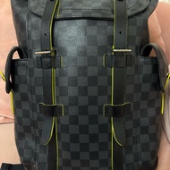 Louis Vuitton Christopher PM Damier Graphite 綠邊季節款 LV 男後背包