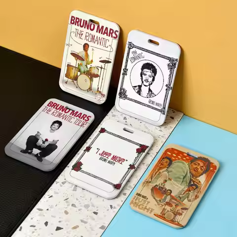 I Just Might B-Bruno Singer Mars G Transparent Card Holder Employee Plastic Slide Cover Lanyard Work