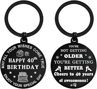 40th Birthday Gifts Women Men, 40 Yr Old Birthday Gift Ideas, Happy 40th Birthday Decorations Black 