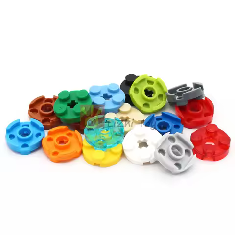 50pcs MOC 4032 Plate Round 2x2 with Axle Hole Enlighten Building Blocks Bricks Compatible Toys Assem
