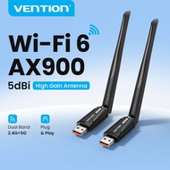 Vention USB WiFi 6 Adapter AX900 5dBi High Gain Antenna Dual Band 2.4G/5G Wireless Dongle for PC Lap
