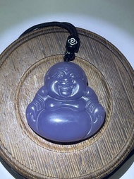 和田玉烟紫玉彌勒佛吊墜私人藏品