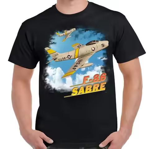 US Air Force F-86 Sabre Fighter Aircraft T-Shirt Short Sleeve Casual 100% Cotton O-Neck Summer Mens 