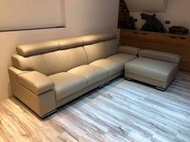 台中二手家具賣場 推薦 大里宏品全新中古傢俱家電 BC822CE*全新半牛皮加厚L型沙發 左右可換*客廳桌椅 茶几 餐桌