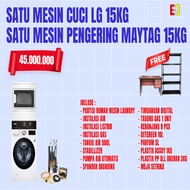 MESIN Laundry Business Package 1 Unit LG 15 KG Washing Machine & 1 Unit Maytag15 KG Dryer and 10 Lit