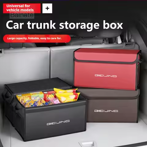Storage Leather Box Car Leather Trunk Organizer Large Capacity Storage Box For Baic Beijing U5 Plus 