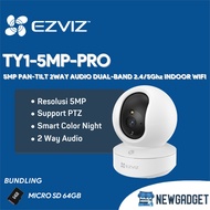 EZVIZ TY1-5MP-PRO 5MP PAN-TILT 2WAY AUDIO DUAL-BAND 2.4/5GHZ INDOOR WIFI FREE MICRO SD 64GB