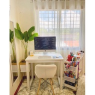 Minimalist Home Office Desk Table (80cm x 50cm x 74cm) 2ft 8in x 20in x 2ft 5in(White)