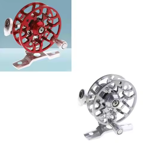 J1HE Mini Fishing Reel Aluminum Alloy 50g 53mm Lightweight Upgraded Base Handheld