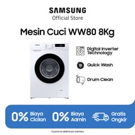 SAMSUNG Mesin Cuci Front Loading 8 Kg dengan Quick Wash and Drum Clean - WW80T3040BW/SE