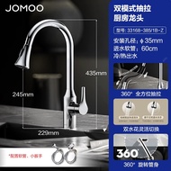 A/💲JOMOO（JOMOO）Kitchen Faucet Hot and Cold Double Temperate Splash-Proof Head Multifunctional Vegetable Basin Sink Rotat