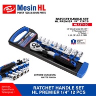 Sock Wrench Set Ratchet 72T Handle Set HL PREMIER 1/4′′ 12pcs (HL72T12) / Ratchet Wrench Set H&L / S
