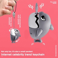 Cute Shark Keychain Cartoon Creative Bag Pendant Drawstring Shark Toy Gift Bite Clockwork L1f1