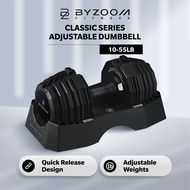 BYZOOM FITNESS Classic Series 55LB Adjustable Dumbbell (BLACK)- Single