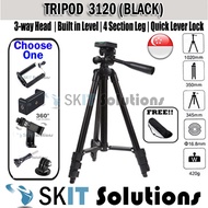Black Edition Mini Tripod 3120+Bracket Holder+Sling Bag for Mobile Smart Phone Handphone Digital Camera GoPro Mount