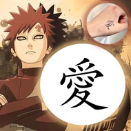 Anime Naruto Tattoo Stickers Gaara Cosplay Waterproof Tattoos Halloween Prop Fashion Accessory