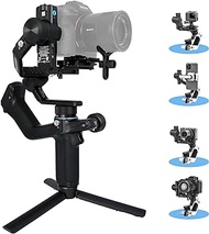 Feiyu SCORP Mini-2 All-in-1 Gimbal Stabilizer for Mirrorless/Action Cameras and Smartphones. 1.3" OLED Touchscreen, Integrated AI Tracking. Compatible with GoPro 12/11, Canon, Sony, iPhone - Black