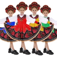 Russian Costume For Kids Girls United Nation Costume Halloween Ethnic Stage Performance Cosplay Cost