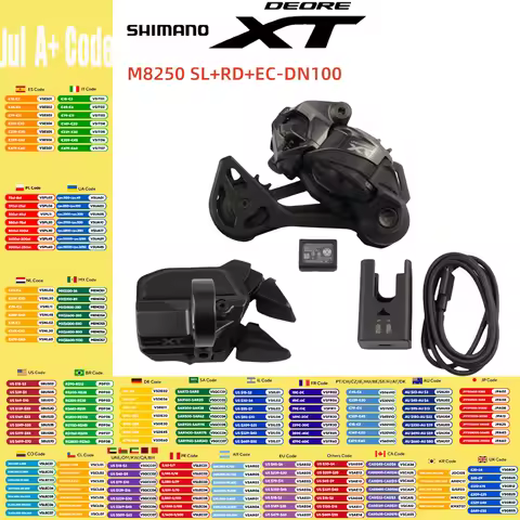 Shimano Deore XT Di2 M8250 SL+RD+EC-DN100 Shifter Lever Rear Deraileur Charger 1×12S For MTB Mountai