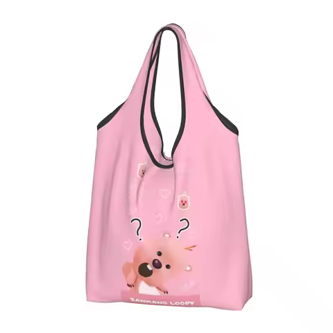 Custom Zanmang Loopy Groceries Shopping Tote Bags Women Cute Cartoon Shopper Shoulder Bag Big Capaci