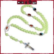 STA glowing in Dark Rosary Necklace Home Church Yoga Room Decorations