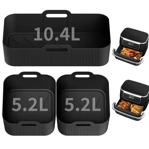 3Pcs Air Fryer Tray Silicone Mold For Ninja Af500 Air Fryer Liner Basket Reusable Oven Baking Tray N