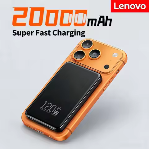 Lenovo 20000mAh Magnetic PowerBank Wireless PD 22.5W Fast Charger For Magsafe Portable Auxiliary Bat