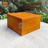 Wooden box 30x30 cm wooden crate lid wooden crate storage box