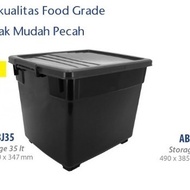 SELLING PREMIUM ONYX 35L PLASTIC STORAGE CONTAINER BOX BLACK CONTAINER TOOL STORAGE BOX