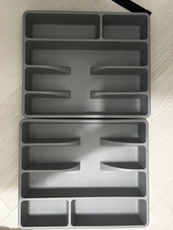 灰色廚房抽屜餐具收納盤分隔盒
