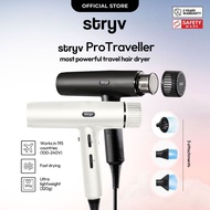 Stryv ProTraveller Hair Dryer | Travel-Friendly| Lightweight | Fast Drying - Free Travel Adaptor