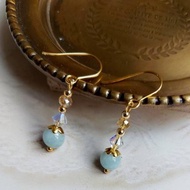 光之宇宙 / 銀河 海藍寶耳環 七夕情人節禮物 海藍寶