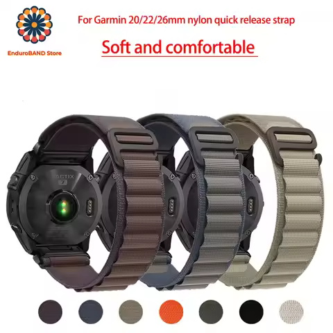 for Garmin fenix7S 7X Nylon Watch strap Quick Release for 6X Pro Enduro Instinct Mk1 EPIX gen2 20mm