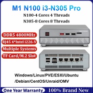 M1 Mini N100/N305 Pro Mini PC SO DIMM DDR5 4800MHz 8Cores 8Threads Metal Housing Desktop Gaming PC