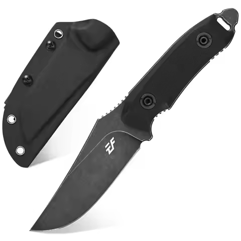 Eafengrow EF126 14C28N Steel Fixed Blade Knife Micarta Handle with Kydex Sheath Outdoor Survival Cam