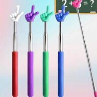 1pc/5pcs Random Color Extendable Double-Finger Reading Pointer, Telescopic Finger Tip Teaching Assis