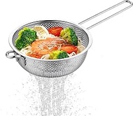 GREATLINK Stainless Steel Basin Colander with Handle Kitchen Strainer, Resting Feet and Colander to 