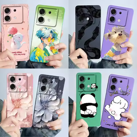 For Infinix Zero 30 5G Phone Case X6731 Cover Silicone Cute Panda Flower Boys Girls Shell Cartoon Fu