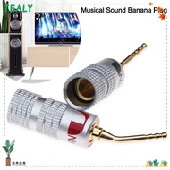 TEALY Musical Sound Banana Plug,  for Speaker Wire Nakamichi Banana Plug, Gold Plated Banana Connectors Plugs Jack Black&amp;Red Speaker Wire Cable Connectors