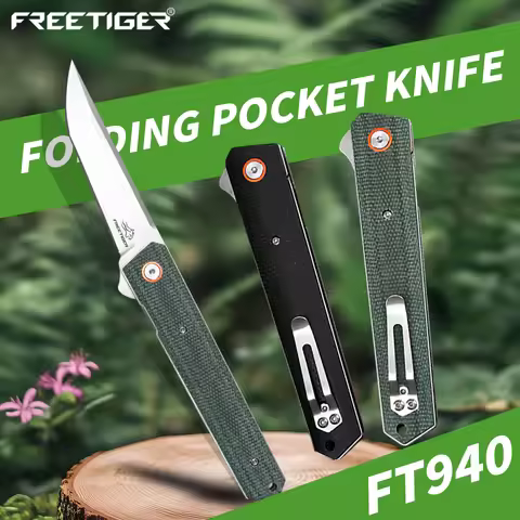 FREETIGER EDC Gadgets Folding Pocket Knife D2 Blade Outdoor Hiking Survival Camping Multitool Bushcr